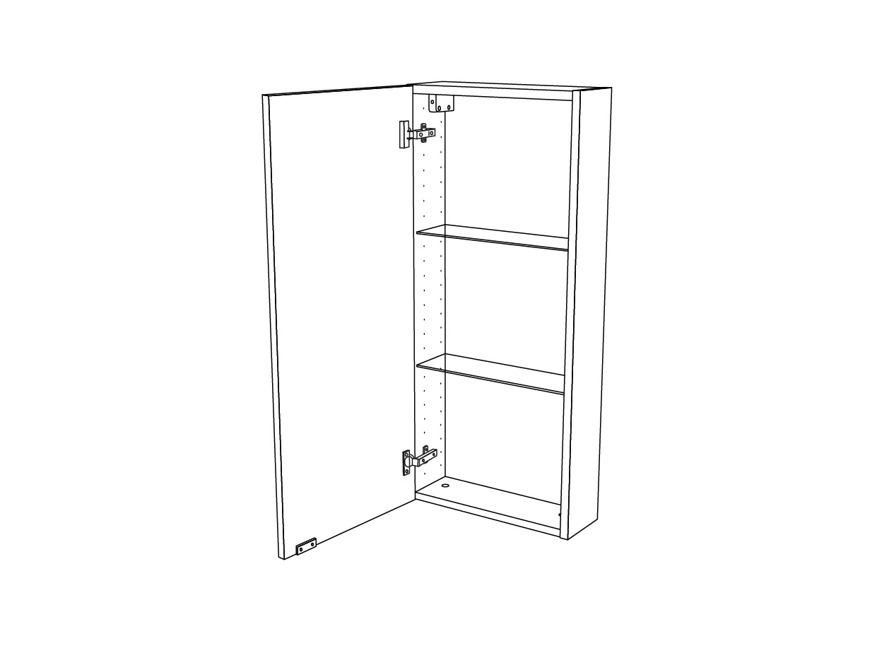 GoodHome Imandra Gloss Silver Wall-mounted Mirrored Bathroom Cabinet (W)400mm (H)900mm 12 GoodHome Imandra Gloss Silver Wall-mounted Mirrored Bathroom Cabinet (W)400mm (H)900mm - Image 10