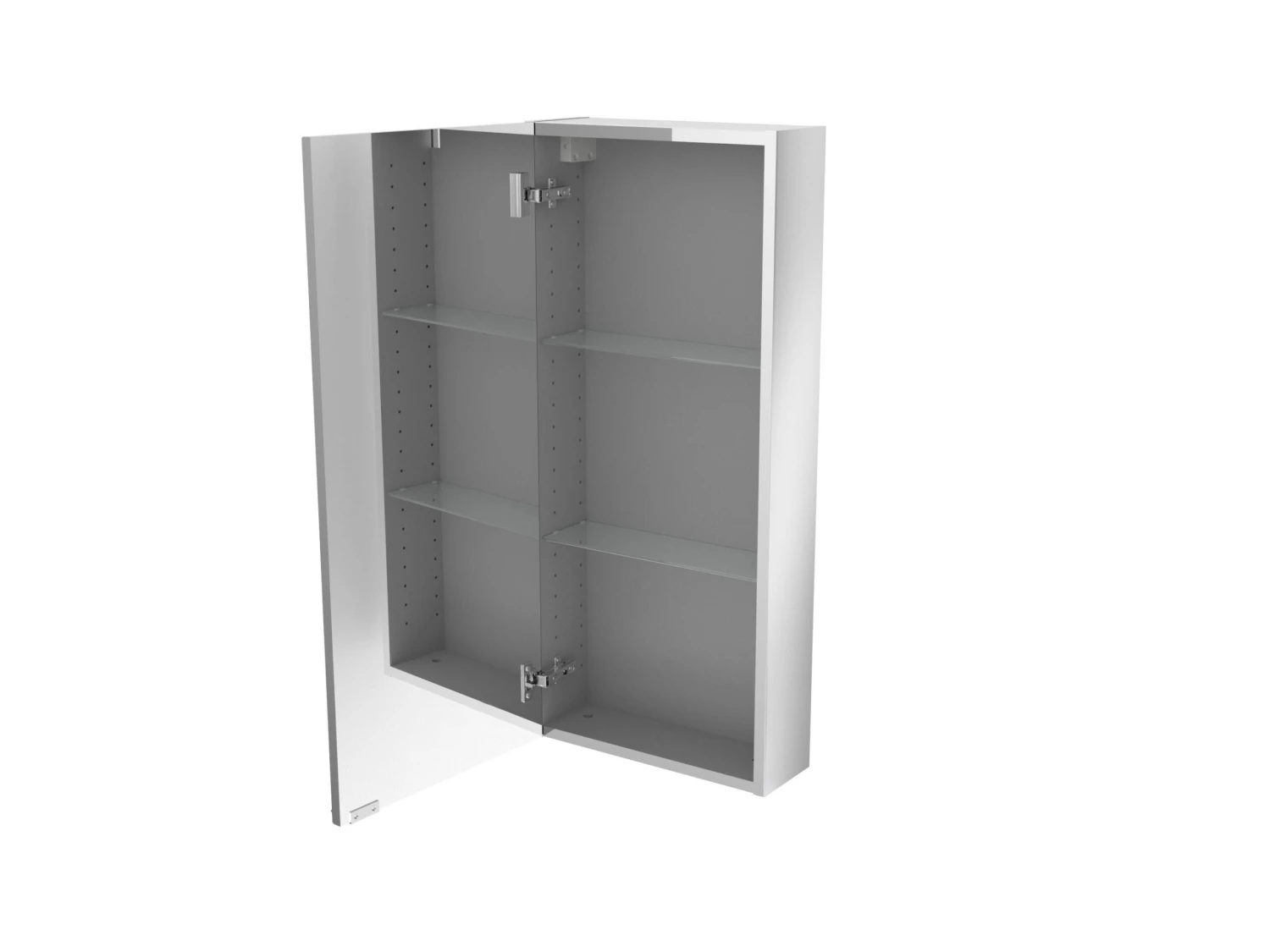 GoodHome Imandra Gloss Silver Wall-mounted Mirrored Bathroom Cabinet (W)400mm (H)900mm 6 GoodHome Imandra Gloss Silver Wall-mounted Mirrored Bathroom Cabinet (W)400mm (H)900mm - Image 4