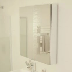 GoodHome Imandra Gloss Silver Wall-mounted Mirrored Bathroom Cabinet (W)400mm (H)900mm 15 GoodHome Imandra Gloss Silver Wall-mounted Mirrored Bathroom Cabinet (W)400mm (H)900mm -Crystal Bathware goodhome imandra gloss silver wall mounted mirrored bathroom cabinet w 400mm h 900mm3663602933410 kfg IN