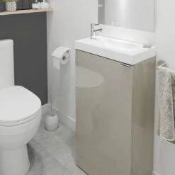 GoodHome Imandra Gloss Taupe & White Freestanding Vanity Unit & Basin Set (H)790mm 14 GoodHome Imandra Gloss Taupe & White Freestanding Vanity Unit & Basin Set (H)790mm -Crystal Bathware goodhome imandra gloss taupe white freestanding vanity unit basin set h 790mm3663602298052 01i bq