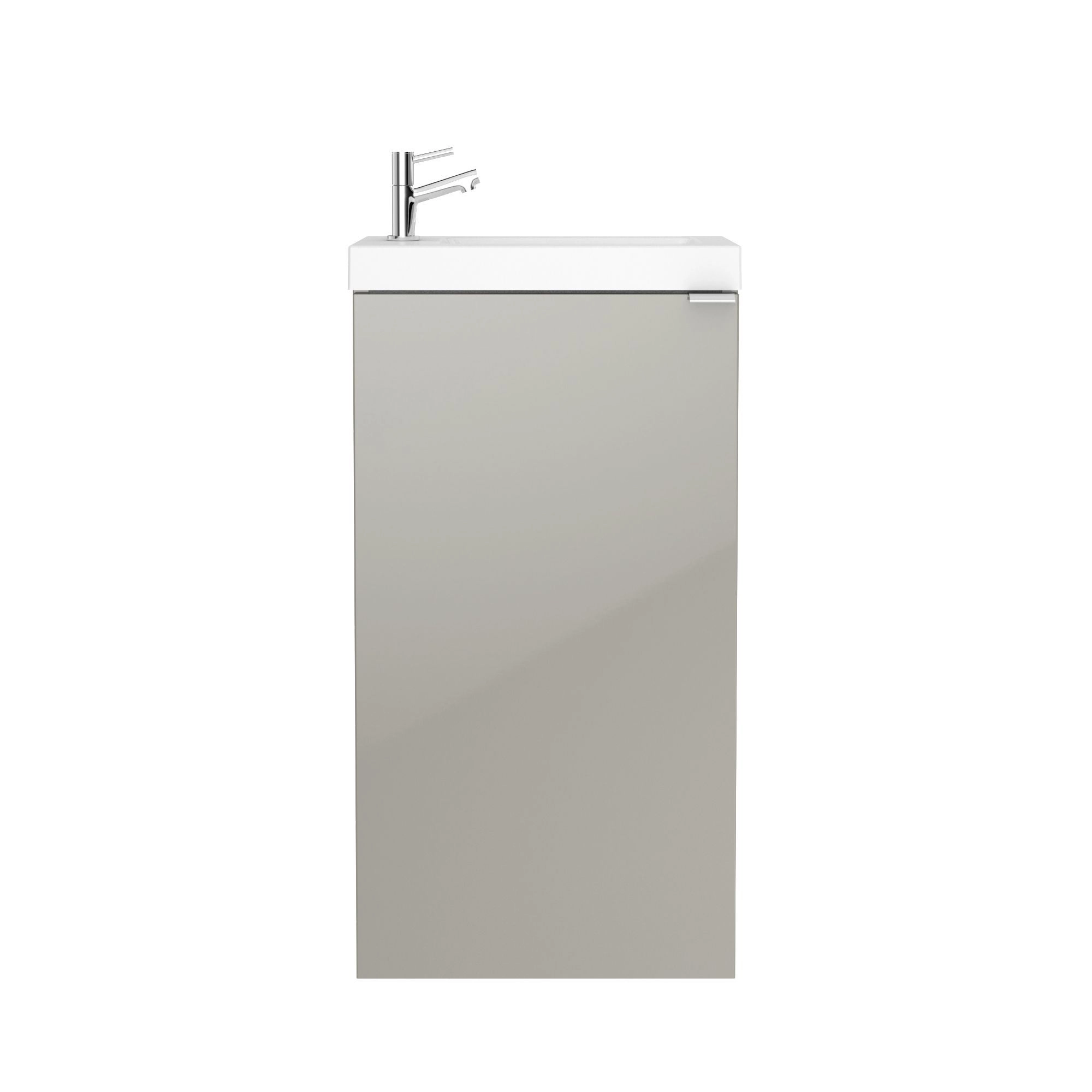 GoodHome Imandra Gloss Taupe & White Freestanding Vanity Unit & Basin Set (H)790mm 6 GoodHome Imandra Gloss Taupe & White Freestanding Vanity Unit & Basin Set (H)790mm - Image 4