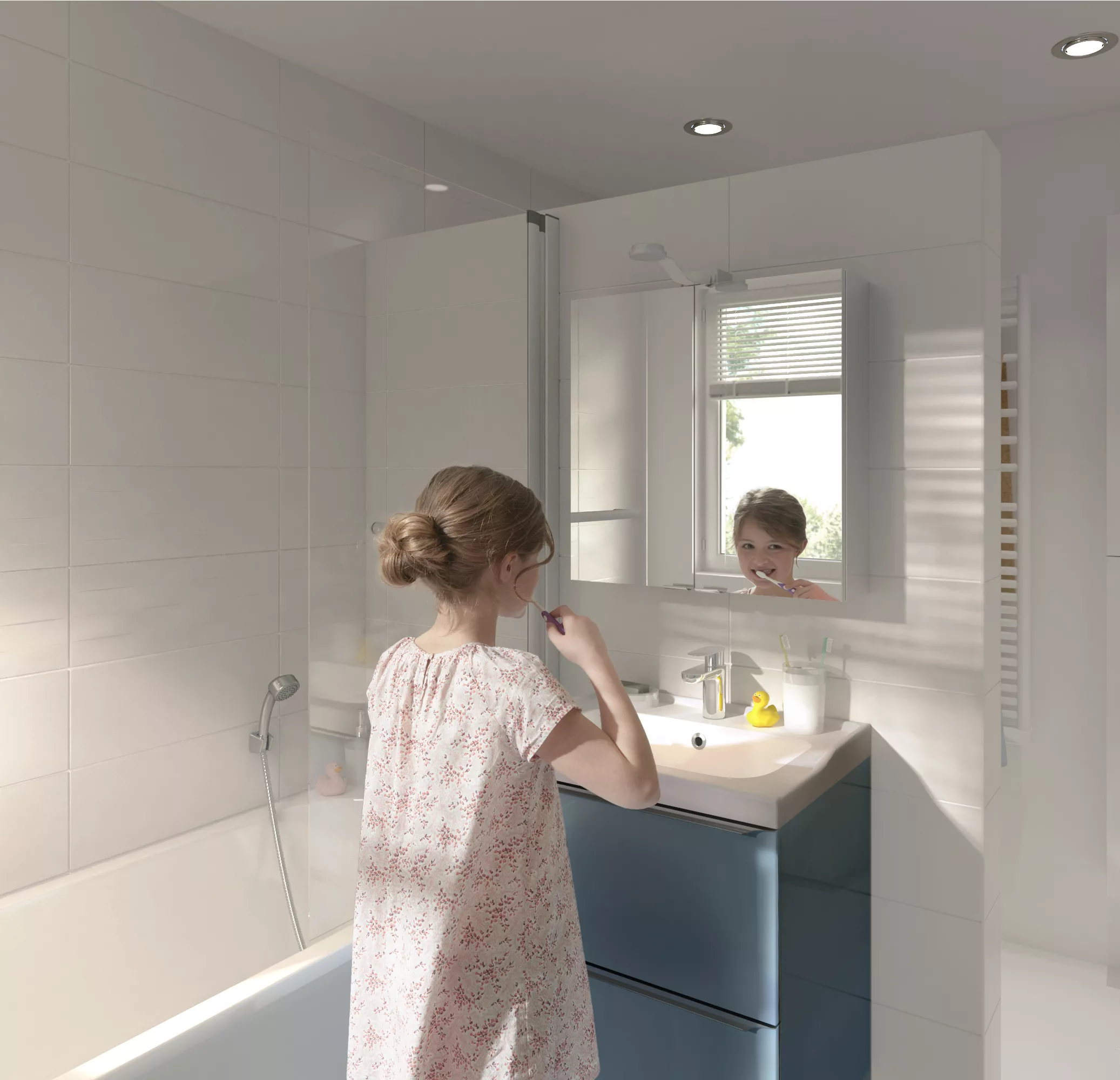 GoodHome Imandra Gloss White 1 Door Wall-mounted Bathroom Basin Cloakroom Unit (W)440mm (H)550mm 11 GoodHome Imandra Gloss White 1 Door Wall-mounted Bathroom Basin Cloakroom Unit (W)440mm (H)550mm - Image 9