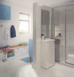 GoodHome Imandra Gloss White 1 Door Wall-mounted Bathroom Basin Cloakroom Unit (W)440mm (H)550mm 26 GoodHome Imandra Gloss White 1 Door Wall-mounted Bathroom Basin Cloakroom Unit (W)440mm (H)550mm -Crystal Bathware goodhome imandra gloss white 1 door wall mounted bathroom basin cloakroom unit w 440mm h 550mm3663602933021 07i bq