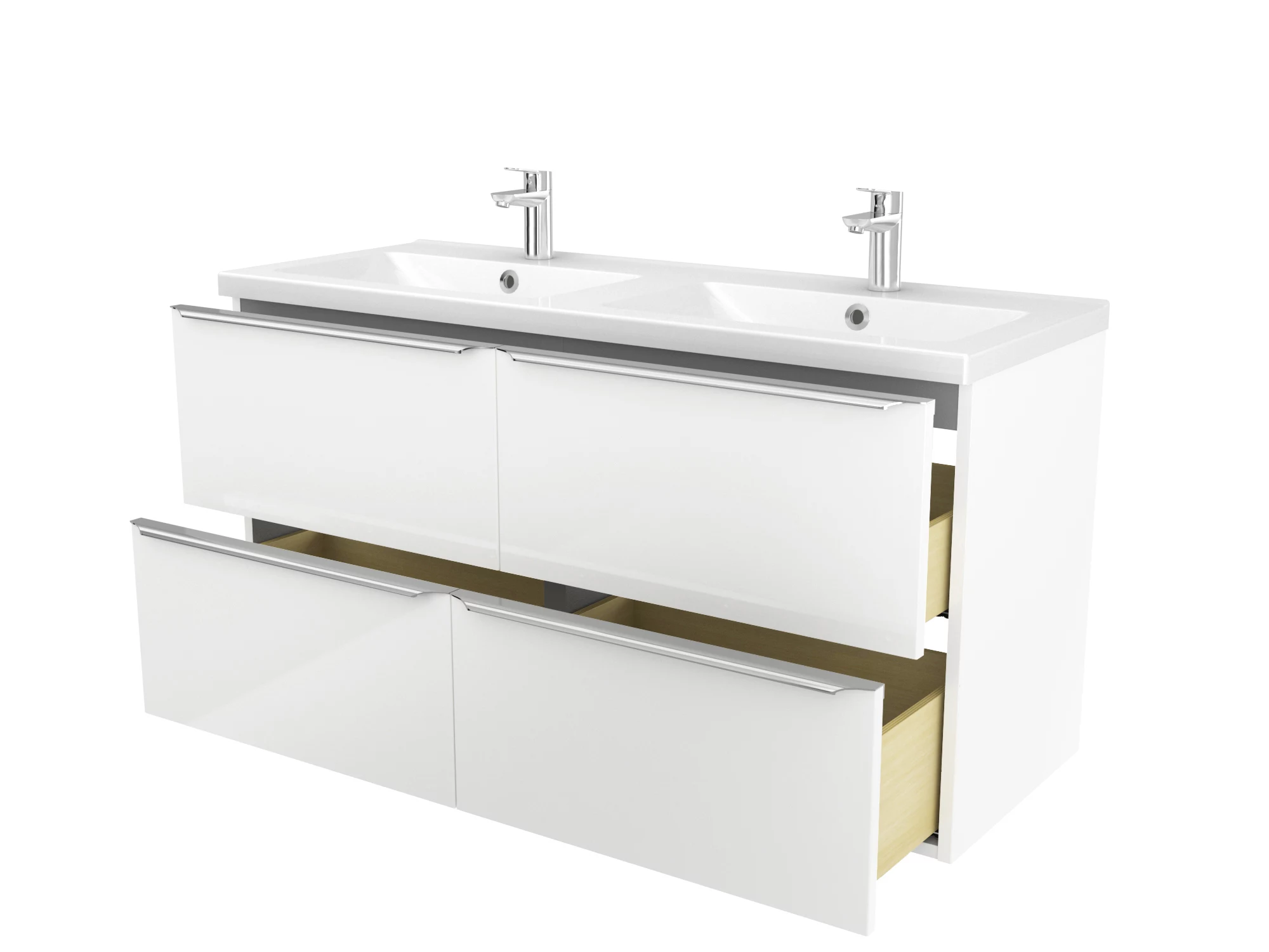 GoodHome Imandra Gloss White Vanity & Basin Cabinet (W)1200mm (H)600mm 17 GoodHome Imandra Gloss White Vanity & Basin Cabinet (W)1200mm (H)600mm - Image 15