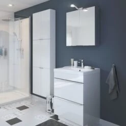 GoodHome Imandra Gloss White Wall Cabinet (W)600mm (H)600mm -Crystal Bathware goodhome imandra gloss white wall cabinet w 600mm h 600mm3663602933632 04bq