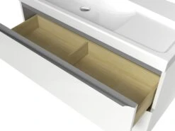 GoodHome Imandra Gloss White Wall-mounted Vanity & Basin Vanity & Basin Cabinet (W)1000mm (H)600mm -Crystal Bathware goodhome imandra gloss white wall mounted vanity basin vanity basin cabinet w 1000mm h 600mm3663602932864 05bq