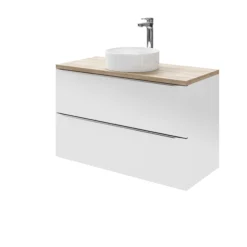 GoodHome Imandra Gloss White Wall-mounted Vanity & Basin Vanity & Basin Cabinet (W)1000mm (H)600mm -Crystal Bathware goodhome imandra gloss white wall mounted vanity basin vanity basin cabinet w 1000mm h 600mm3663602932864 42c