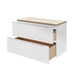 GoodHome Imandra Gloss White Wall-mounted Vanity & Basin Vanity & Basin Cabinet (W)1000mm (H)600mm -Crystal Bathware goodhome imandra gloss white wall mounted vanity basin vanity basin cabinet w 1000mm h 600mm3663602932864 55c