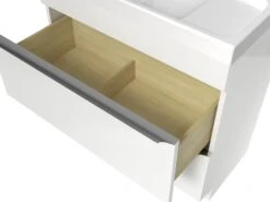 GoodHome Imandra Gloss White Wall-mounted Vanity & Basin Vanity & Basin Cabinet (W)800mm (H)600mm -Crystal Bathware goodhome imandra gloss white wall mounted vanity basin vanity basin cabinet w 800mm h 600mm3663602932826 04bq