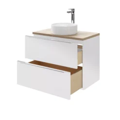 GoodHome Imandra Gloss White Wall-mounted Vanity & Basin Vanity & Basin Cabinet (W)800mm (H)600mm -Crystal Bathware goodhome imandra gloss white wall mounted vanity basin vanity basin cabinet w 800mm h 600mm3663602932826 43c