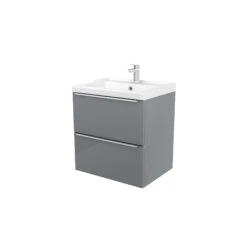 GoodHome Imandra & Lana Grey Freestanding Vanity Unit & Basin Set (W)604mm