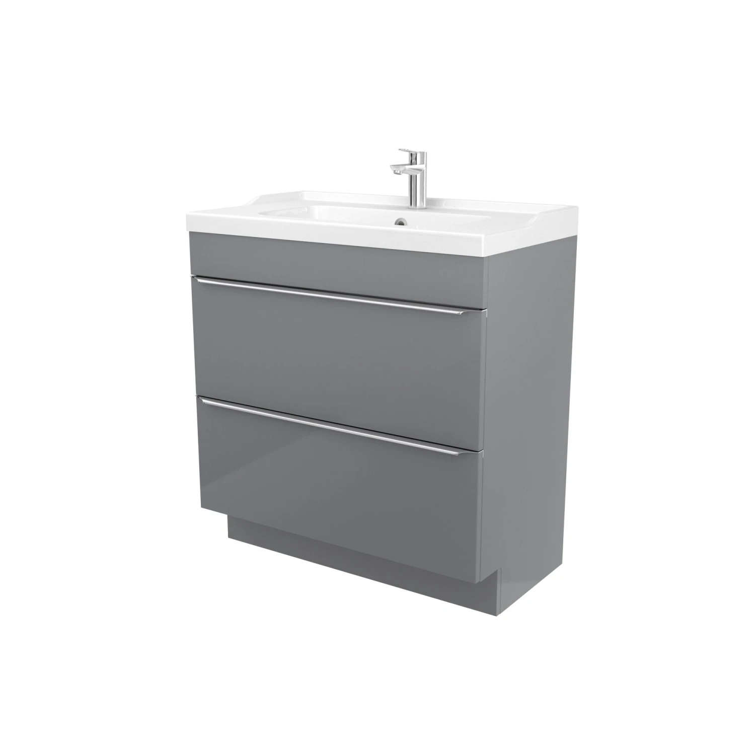 GoodHome Imandra & Lana Grey Freestanding Vanity Unit & Basin Set (W)804mm 3 GoodHome Imandra & Lana Grey Freestanding Vanity Unit & Basin Set (W)804mm