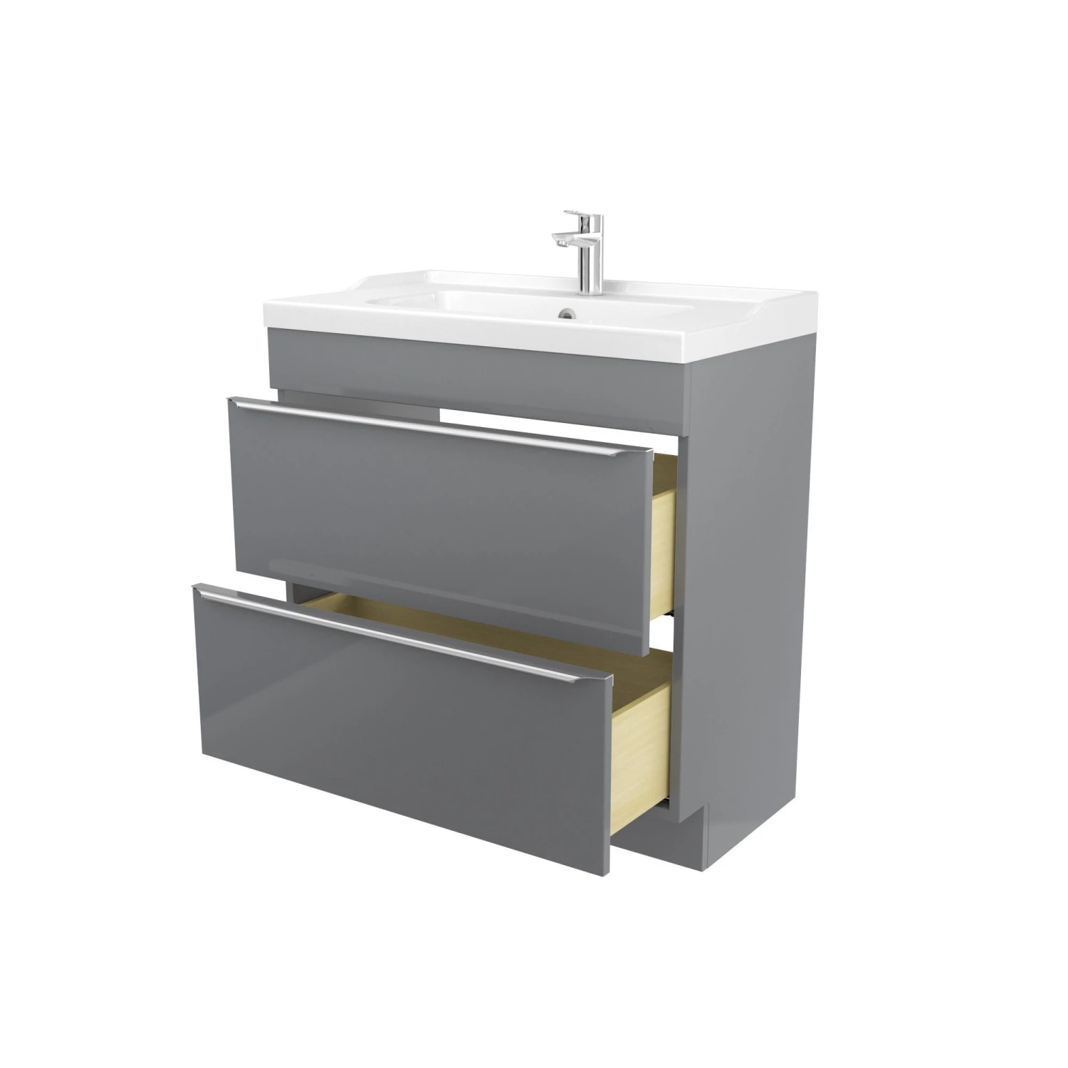 GoodHome Imandra & Lana Grey Freestanding Vanity Unit & Basin Set (W)804mm 8 GoodHome Imandra & Lana Grey Freestanding Vanity Unit & Basin Set (W)804mm - Image 6
