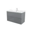 GoodHome Imandra & Lana Grey Wall-mounted Vanity Unit & Basin Set (W)1004mm -Crystal Bathware goodhome imandra lana grey wall mounted vanity unit basin set w 1004mm3663602312864 04c bq
