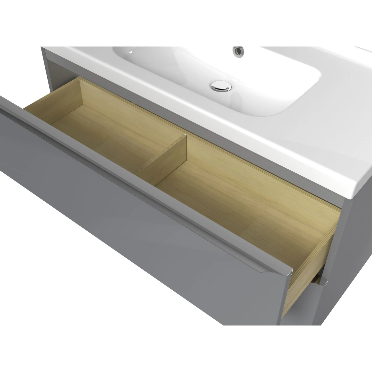 GoodHome Imandra & Lana Grey Wall-mounted Vanity Unit & Basin Set (W)1004mm 8 GoodHome Imandra & Lana Grey Wall-mounted Vanity Unit & Basin Set (W)1004mm - Image 6