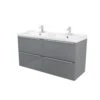 GoodHome Imandra & Lana Grey Wall-mounted Vanity Unit & Basin Set (W)1204mm 2 GoodHome Imandra & Lana Grey Wall-mounted Vanity Unit & Basin Set (W)1204mm -Crystal Bathware goodhome imandra lana grey wall mounted vanity unit basin set w 1204mm3663602313069 04c bq