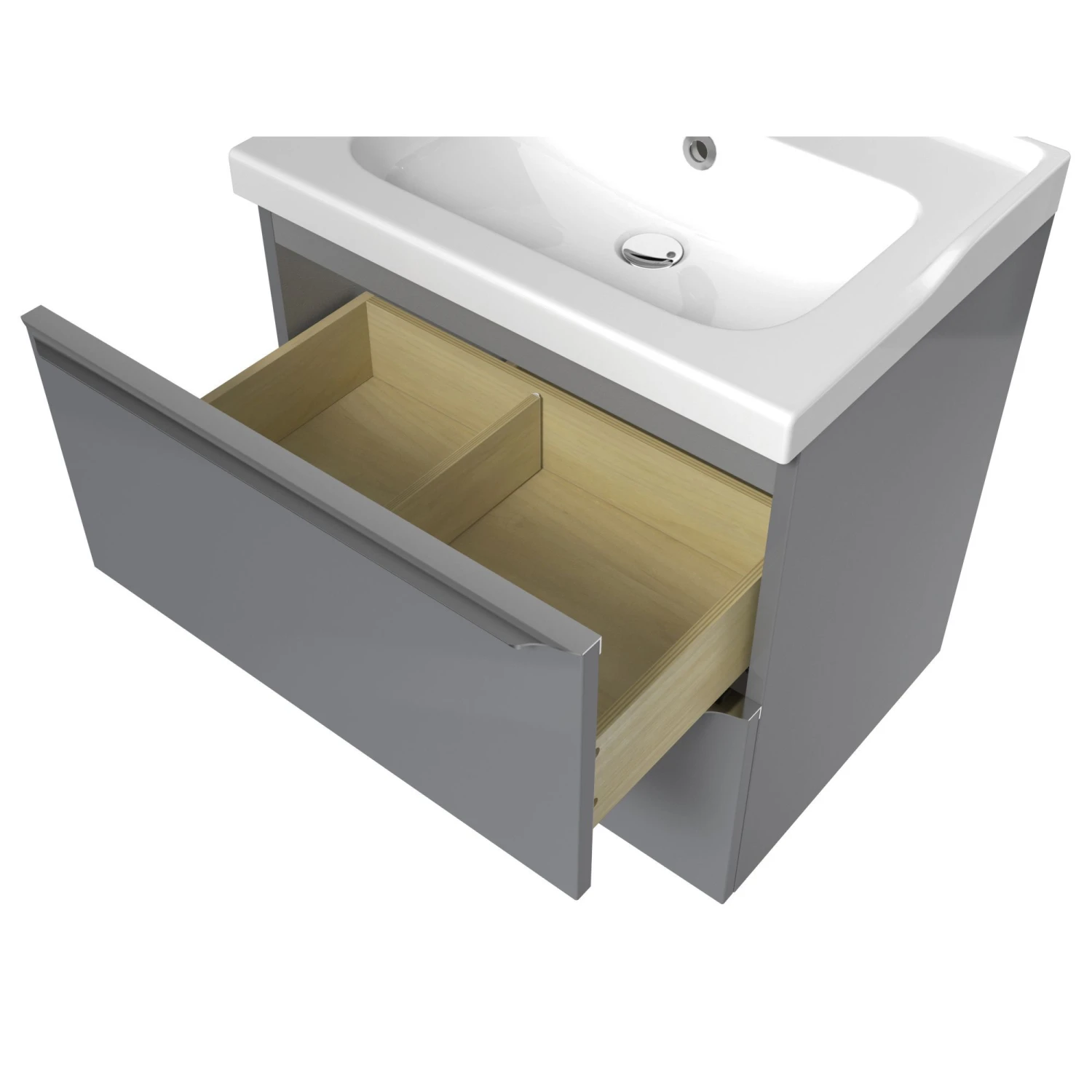 GoodHome Imandra & Lana Grey Wall-mounted Vanity Unit & Basin Set (W)604mm 8 GoodHome Imandra & Lana Grey Wall-mounted Vanity Unit & Basin Set (W)604mm - Image 6