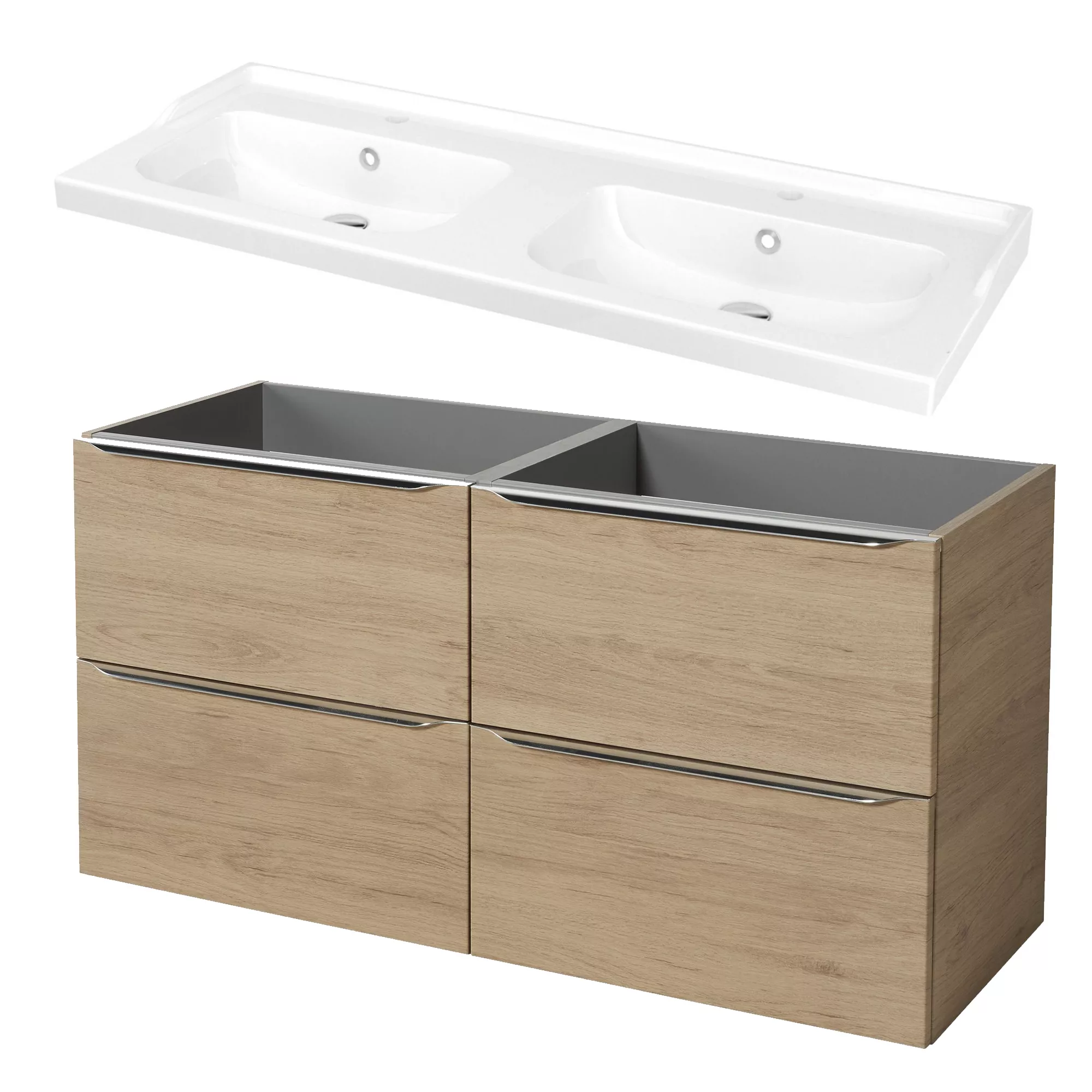 GoodHome Imandra & Lana Oak Effect Freestanding Vanity Unit & Basin Set (W)1204mm 3 GoodHome Imandra & Lana Oak Effect Freestanding Vanity Unit & Basin Set (W)1204mm