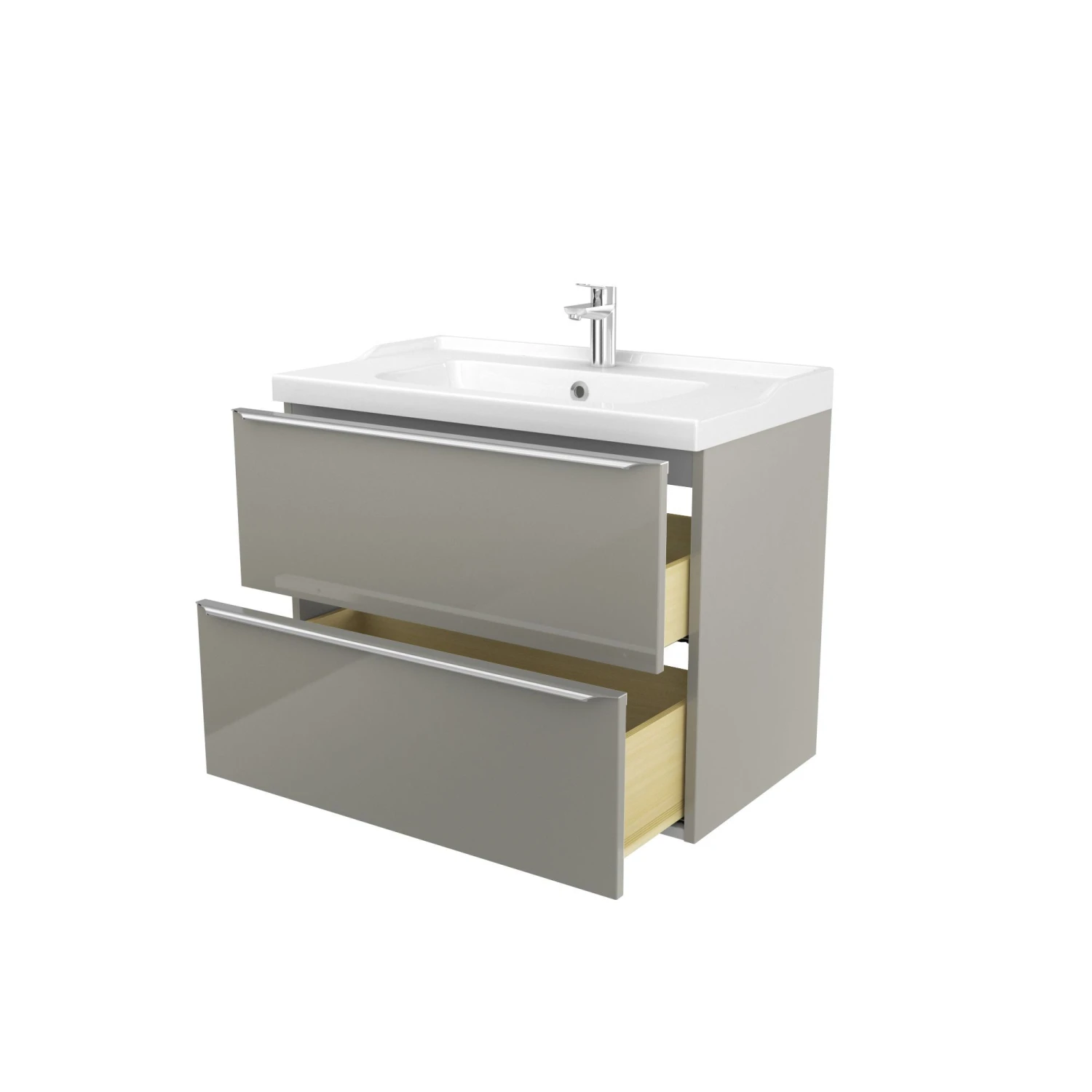 GoodHome Imandra & Lana Taupe Wall-mounted Vanity Unit & Basin Set (W)804mm 3 GoodHome Imandra & Lana Taupe Wall-mounted Vanity Unit & Basin Set (W)804mm