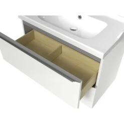 GoodHome Imandra & Lana White Freestanding Vanity Unit & Basin Set (W)804mm -Crystal Bathware goodhome imandra lana white freestanding vanity unit basin set w 804mm3663602312819 05c bq