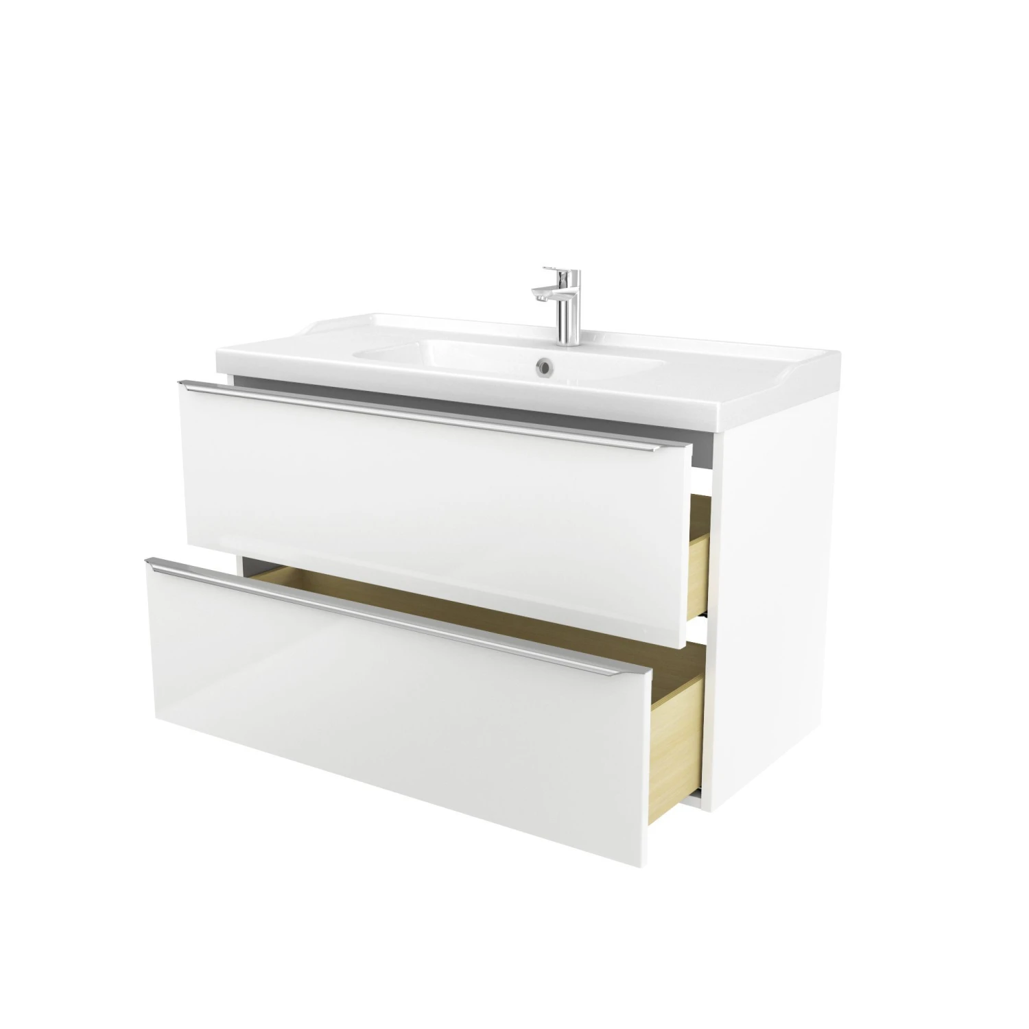 GoodHome Imandra & Lana White Wall-mounted Vanity Unit & Basin Set (W)1004mm 7 GoodHome Imandra & Lana White Wall-mounted Vanity Unit & Basin Set (W)1004mm - Image 5