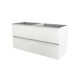 GoodHome Imandra & Lana White Wall-mounted Vanity Unit & Basin Set (W)1204mm -Crystal Bathware goodhome imandra lana white wall mounted vanity unit basin set w 1204mm3663602313113 02c bq