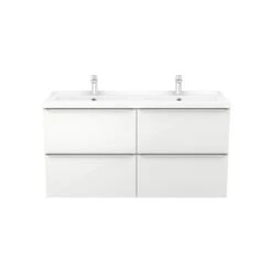 GoodHome Imandra & Lana White Wall-mounted Vanity Unit & Basin Set (W)1204mm -Crystal Bathware goodhome imandra lana white wall mounted vanity unit basin set w 1204mm3663602313113 03c bq