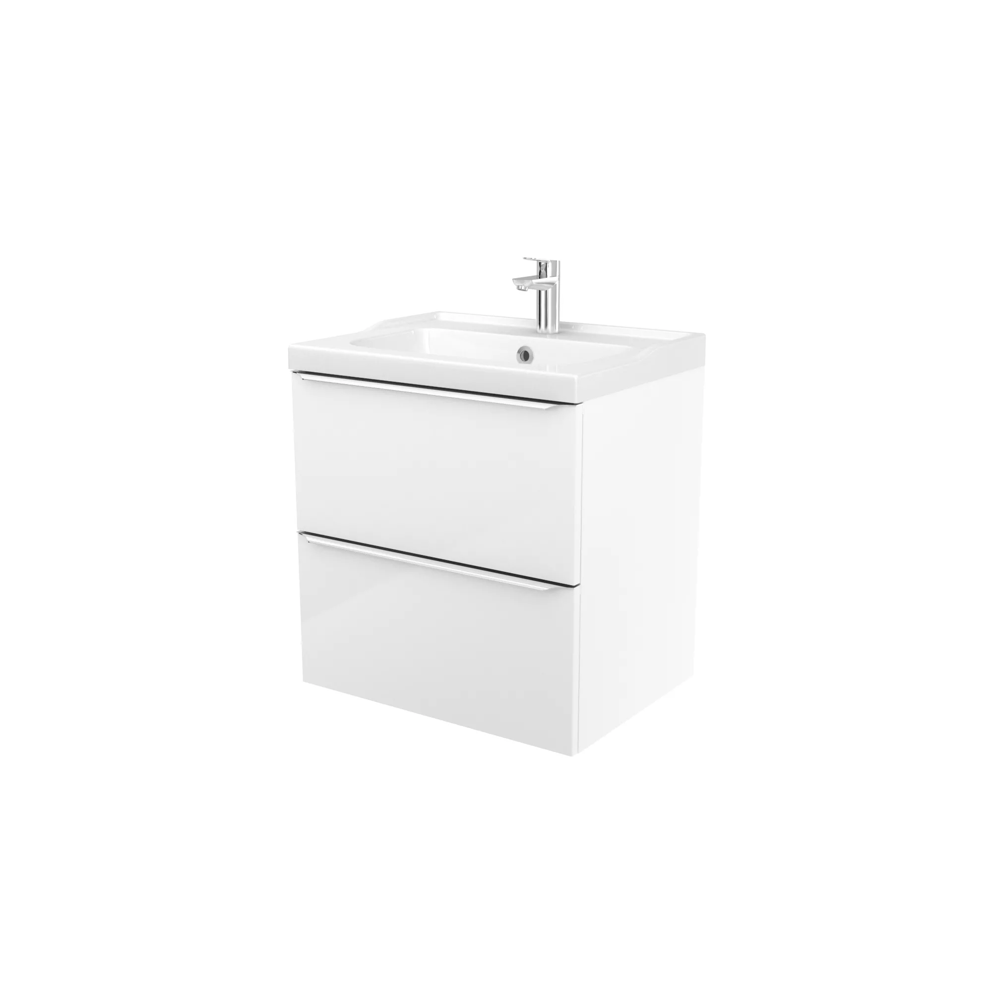 GoodHome Imandra & Lana White Wall-mounted Vanity Unit & Basin Set (W)604mm 3 GoodHome Imandra & Lana White Wall-mounted Vanity Unit & Basin Set (W)604mm