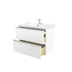 GoodHome Imandra & Lana White Wall-mounted Vanity Unit & Basin Set (W)804mm -Crystal Bathware goodhome imandra lana white wall mounted vanity unit basin set w 804mm3663602313410 05c bq