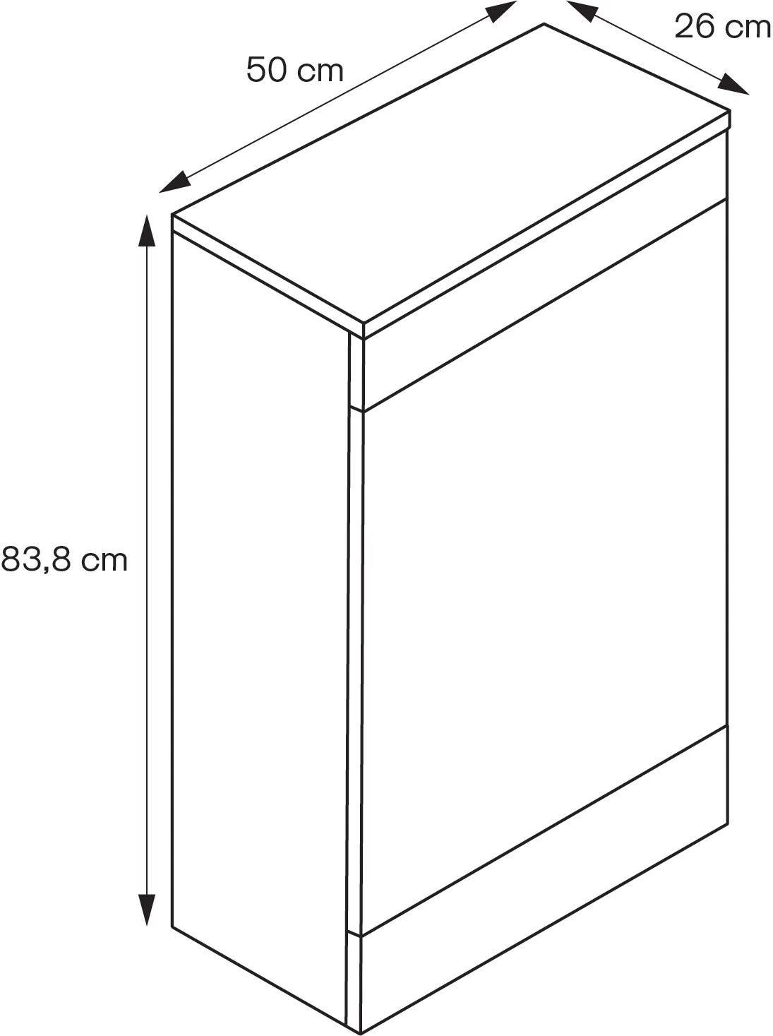 GoodHome Imandra Matt Black Freestanding Toilet Cabinet (W)500mm (H)840mm 8 GoodHome Imandra Matt Black Freestanding Toilet Cabinet (W)500mm (H)840mm - Image 6