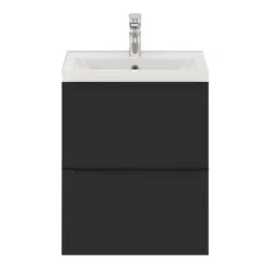 GoodHome Imandra Matt Black Slimline Cabinet (W)500mm -Crystal Bathware goodhome imandra matt black slimline cabinet w 500mm5059340393155 21c