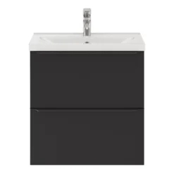GoodHome Imandra Matt Black Slimline Cabinet (W)600mm -Crystal Bathware goodhome imandra matt black slimline cabinet w 600mm5059340393162 21c