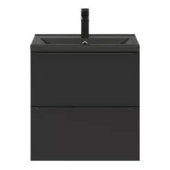 GoodHome Imandra Matt Black Slimline Cabinet (W)600mm -Crystal Bathware goodhome imandra matt black slimline cabinet w 600mm5059340393162 24c