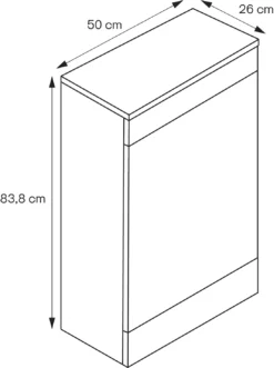 GoodHome Imandra Matt Blue Freestanding Toilet Cabinet (W)500mm (H)840mm -Crystal Bathware goodhome imandra matt blue freestanding toilet cabinet w 500mm h 840mm5059340394046 01t