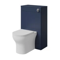 GoodHome Imandra Matt Blue Freestanding Toilet Cabinet (W)500mm (H)840mm -Crystal Bathware goodhome imandra matt blue freestanding toilet cabinet w 500mm h 840mm5059340394077 21c