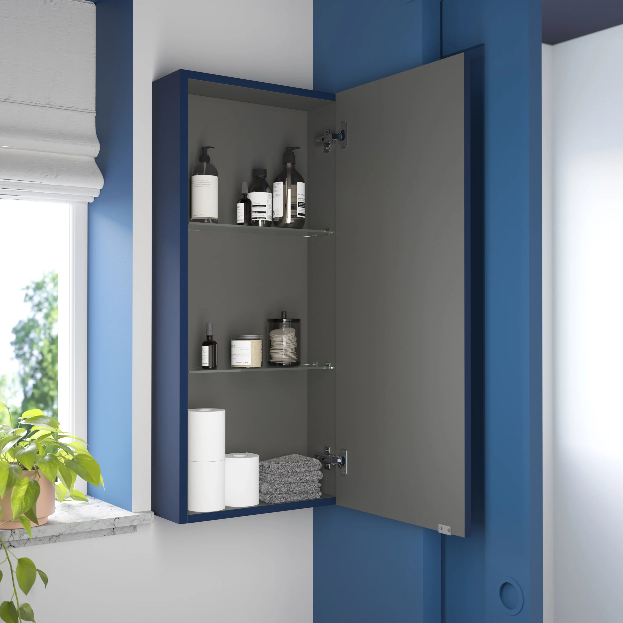 GoodHome Imandra Matt Blue Single Cabinet (W)400mm (H)900mm 6 GoodHome Imandra Matt Blue Single Cabinet (W)400mm (H)900mm - Image 4