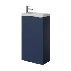 GoodHome Imandra Matt Blue Single Door Cloakroom Unit (W)440mm -Crystal Bathware goodhome imandra matt blue single door cloakroom unit w 440mm5059340393582 21c