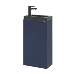 GoodHome Imandra Matt Blue Single Door Cloakroom Unit (W)440mm -Crystal Bathware goodhome imandra matt blue single door cloakroom unit w 440mm5059340393582 25c