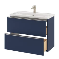 GoodHome Imandra Matt Blue Slimline Cabinet (W)800mm -Crystal Bathware goodhome imandra matt blue slimline cabinet w 800mm5059340393506 23c