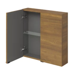 GoodHome Imandra Matt Walnut Effect Double Short Wall Cabinet (W)600mm (H)600mm -Crystal Bathware goodhome imandra matt walnut effect double short wall cabinet w 600mm h 600mm5059340393308 03c