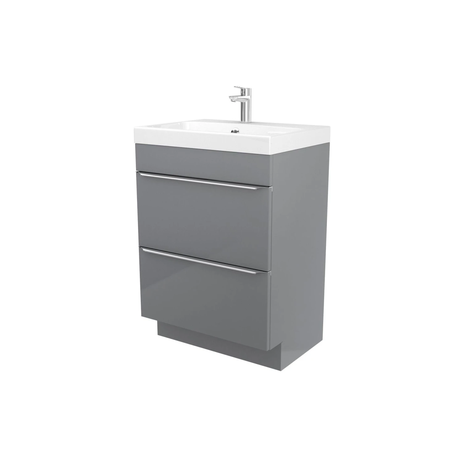 GoodHome Imandra & Mila Grey Freestanding Vanity Unit & Basin Set (W)604mm 3 GoodHome Imandra & Mila Grey Freestanding Vanity Unit & Basin Set (W)604mm