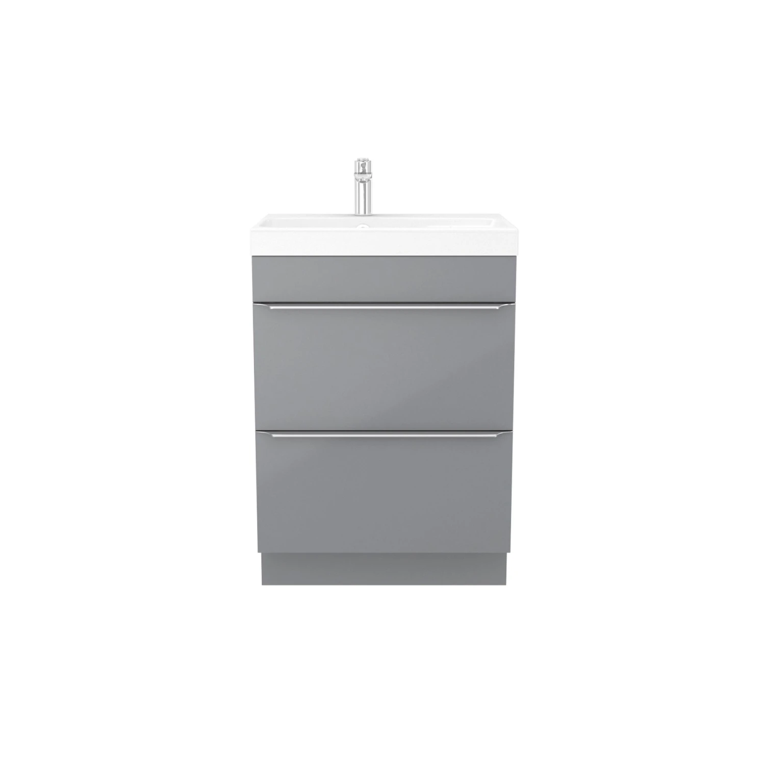 GoodHome Imandra & Mila Grey Freestanding Vanity Unit & Basin Set (W)604mm 4 GoodHome Imandra & Mila Grey Freestanding Vanity Unit & Basin Set (W)604mm - Image 2