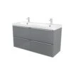 GoodHome Imandra & Mila Grey Wall-mounted Vanity Unit & Basin Set (W)1204mm 2 GoodHome Imandra & Mila Grey Wall-mounted Vanity Unit & Basin Set (W)1204mm -Crystal Bathware goodhome imandra mila grey wall mounted vanity unit basin set w 1204mm3663602313021 01c bq