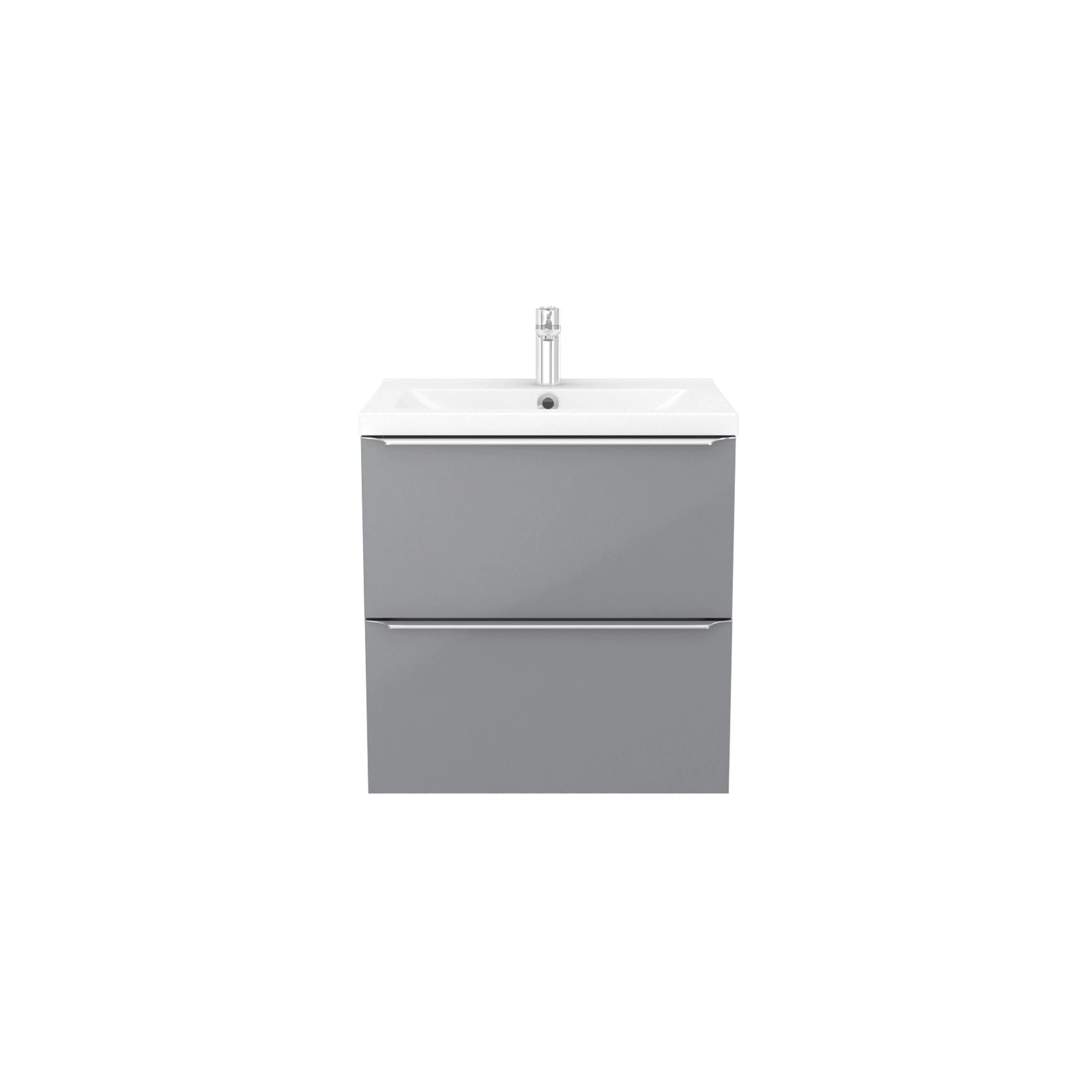 GoodHome Imandra & Mila Grey Wall-mounted Vanity Unit & Basin Set (W)604mm 4 GoodHome Imandra & Mila Grey Wall-mounted Vanity Unit & Basin Set (W)604mm - Image 2