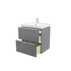 GoodHome Imandra & Mila Grey Wall-mounted Vanity Unit & Basin Set (W)604mm 12 GoodHome Imandra & Mila Grey Wall-mounted Vanity Unit & Basin Set (W)604mm -Crystal Bathware goodhome imandra mila grey wall mounted vanity unit basin set w 604mm3663602313182 03c bq