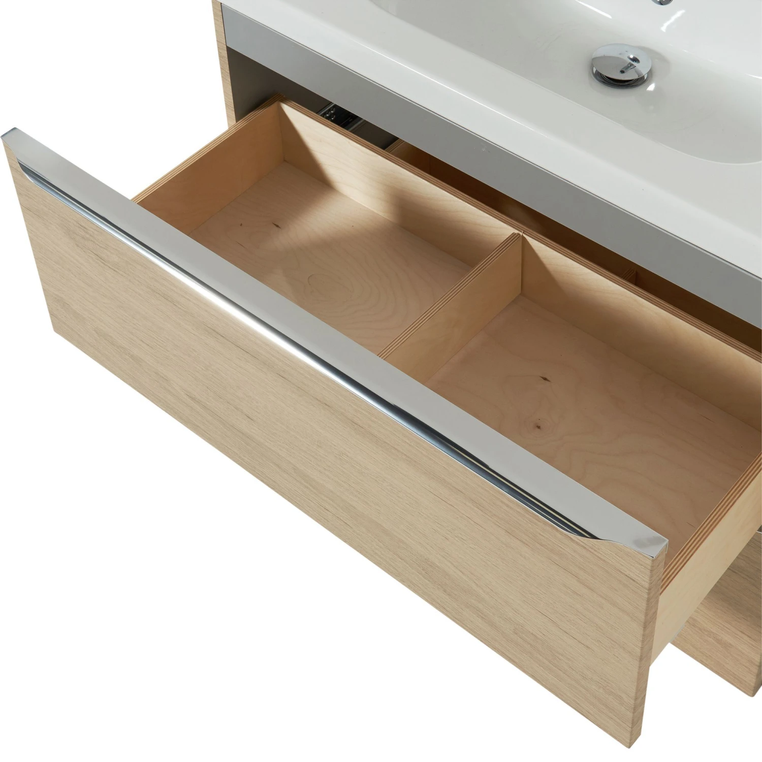 GoodHome Imandra & Mila Oak Effect Wall-mounted Vanity Unit & Basin Set (W)804mm 4 GoodHome Imandra & Mila Oak Effect Wall-mounted Vanity Unit & Basin Set (W)804mm - Image 2