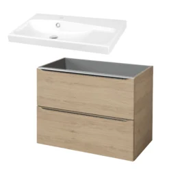 GoodHome Imandra & Mila Oak Effect Wall-mounted Vanity Unit & Basin Set (W)804mm 11 GoodHome Imandra & Mila Oak Effect Wall-mounted Vanity Unit & Basin Set (W)804mm -Crystal Bathware goodhome imandra mila oak effect wall mounted vanity unit basin set w 804mm3663602313359 04c bq