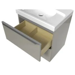 GoodHome Imandra & Mila Taupe Freestanding Vanity Unit & Basin Set (W)604mm -Crystal Bathware goodhome imandra mila taupe freestanding vanity unit basin set w 604mm3663602312642 04c bq