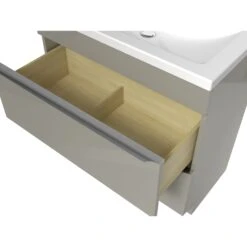 GoodHome Imandra & Mila Taupe Freestanding Vanity Unit & Basin Set (W)804mm -Crystal Bathware goodhome imandra mila taupe freestanding vanity unit basin set w 804mm3663602312796 04c bq