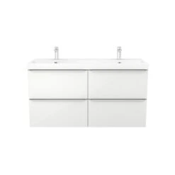 GoodHome Imandra & Mila White Wall-mounted Vanity Unit & Basin Set (W)1204mm -Crystal Bathware goodhome imandra mila white wall mounted vanity unit basin set w 1204mm3663602313120 02c bq